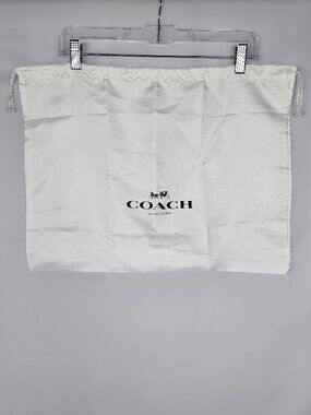 Coach Dust Bag | Satin Drawstring Storage Bag | Ivory White | Large